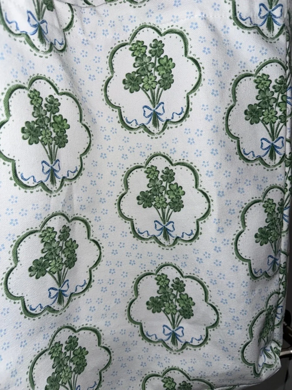 Canvas -Green and White Tote Bag